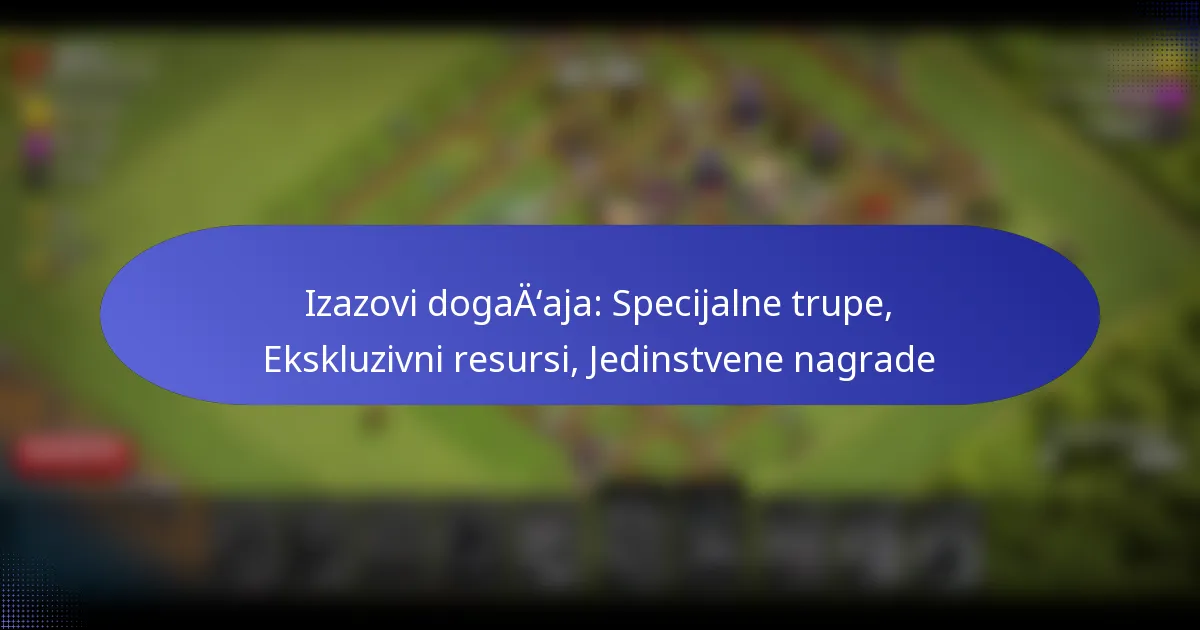 You are currently viewing Izazovi događaja: Specijalne trupe, Ekskluzivni resursi, Jedinstvene nagrade