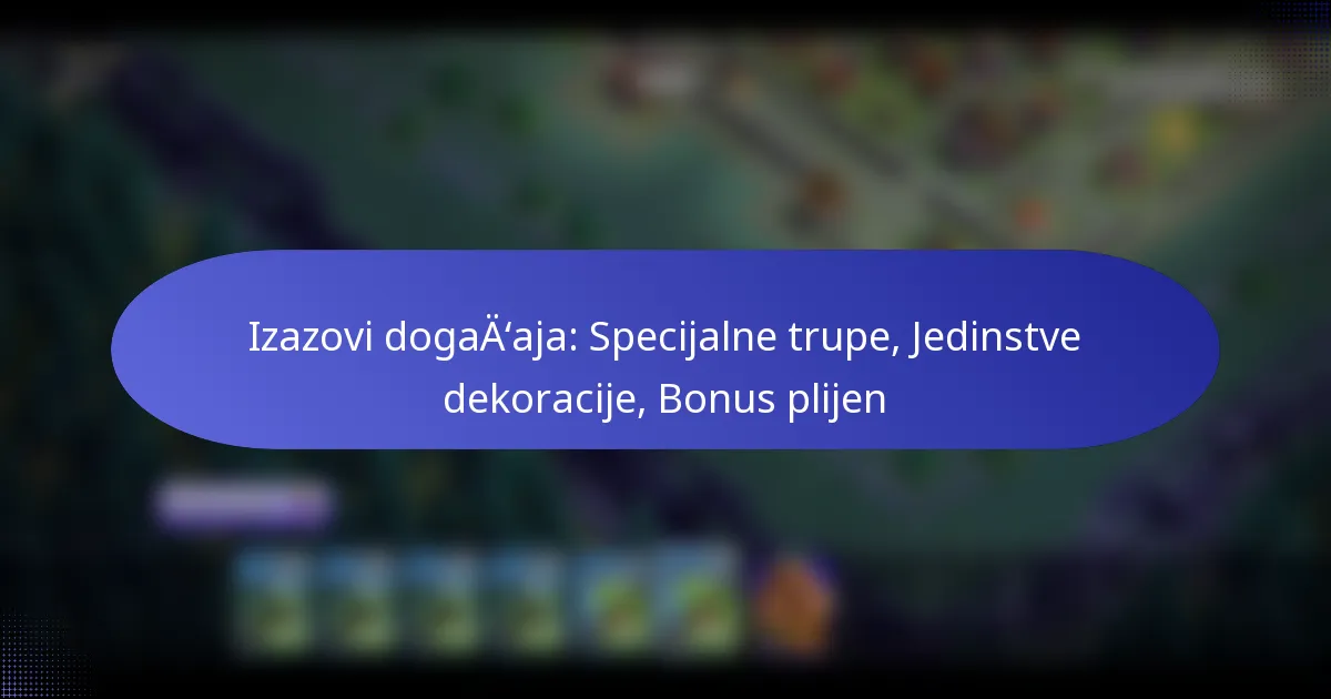 You are currently viewing Izazovi događaja: Specijalne trupe, Jedinstve dekoracije, Bonus plijen