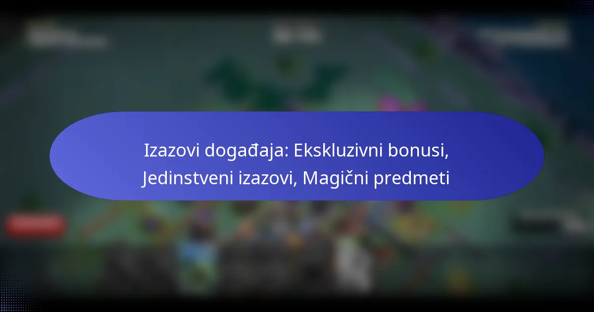 You are currently viewing Izazovi događaja: Ekskluzivni bonusi, Jedinstveni izazovi, Magični predmeti