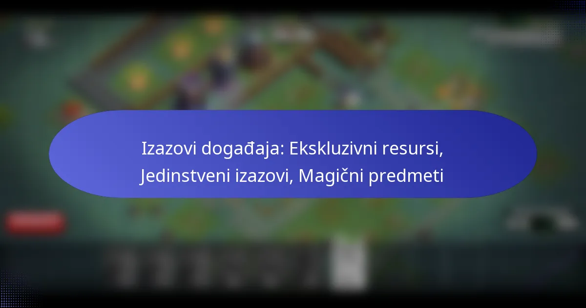 You are currently viewing Izazovi događaja: Ekskluzivni resursi, Jedinstveni izazovi, Magični predmeti