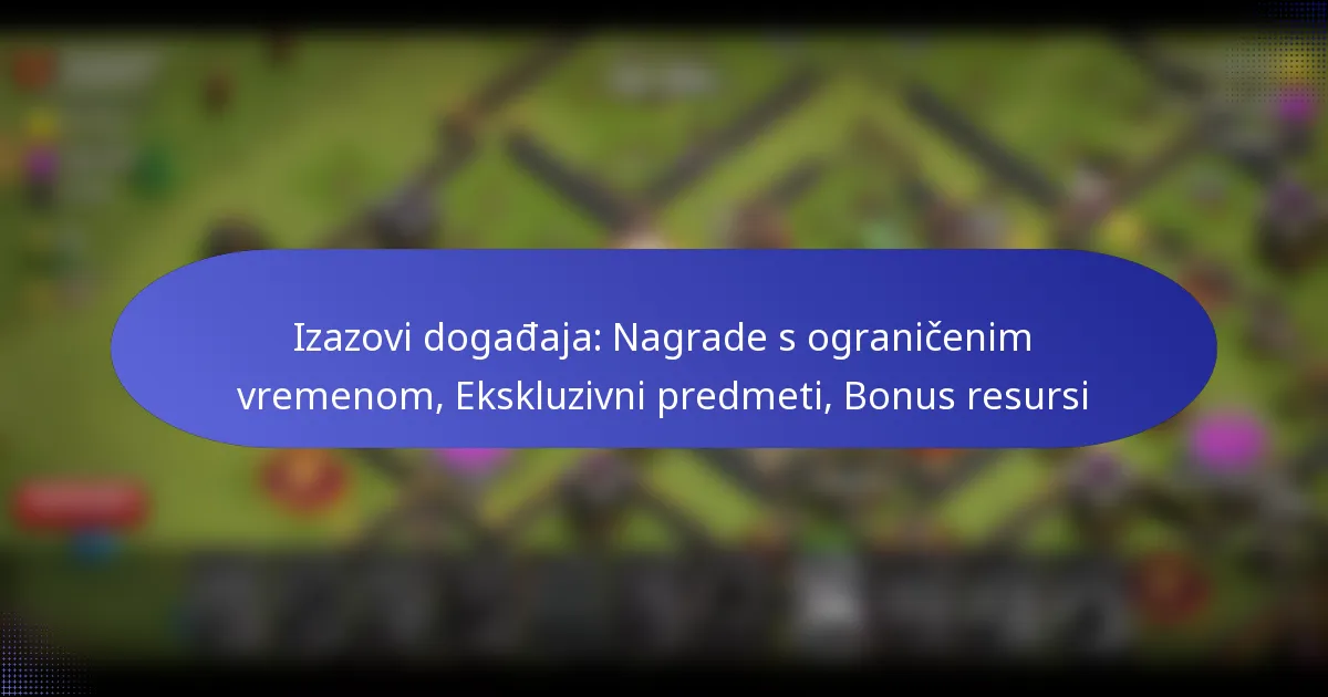 You are currently viewing Izazovi događaja: Nagrade s ograničenim vremenom, Ekskluzivni predmeti, Bonus resursi