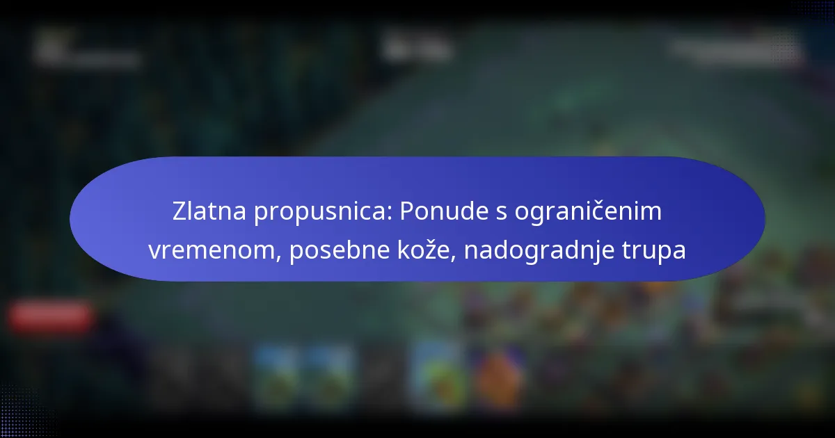 You are currently viewing Zlatna propusnica: Ponude s ograničenim vremenom, posebne kože, nadogradnje trupa