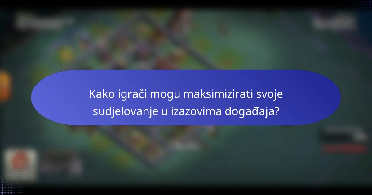 Kako igrači mogu maksimizirati svoje sudjelovanje u izazovima događaja?