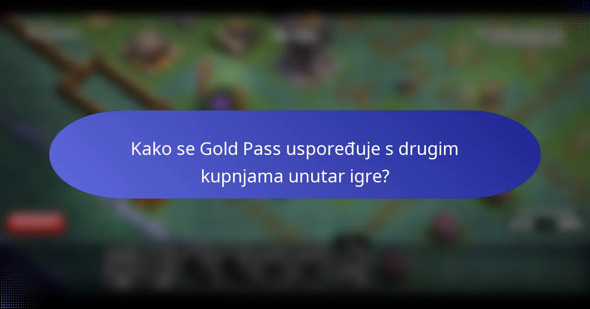 Kako se Gold Pass uspoređuje s drugim kupnjama unutar igre?