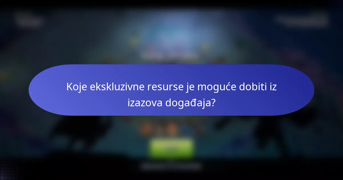 Koje ekskluzivne resurse je moguće dobiti iz izazova događaja?