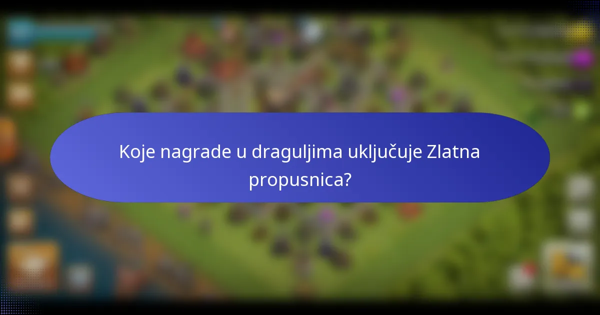 Koje nagrade u draguljima uključuje Zlatna propusnica?