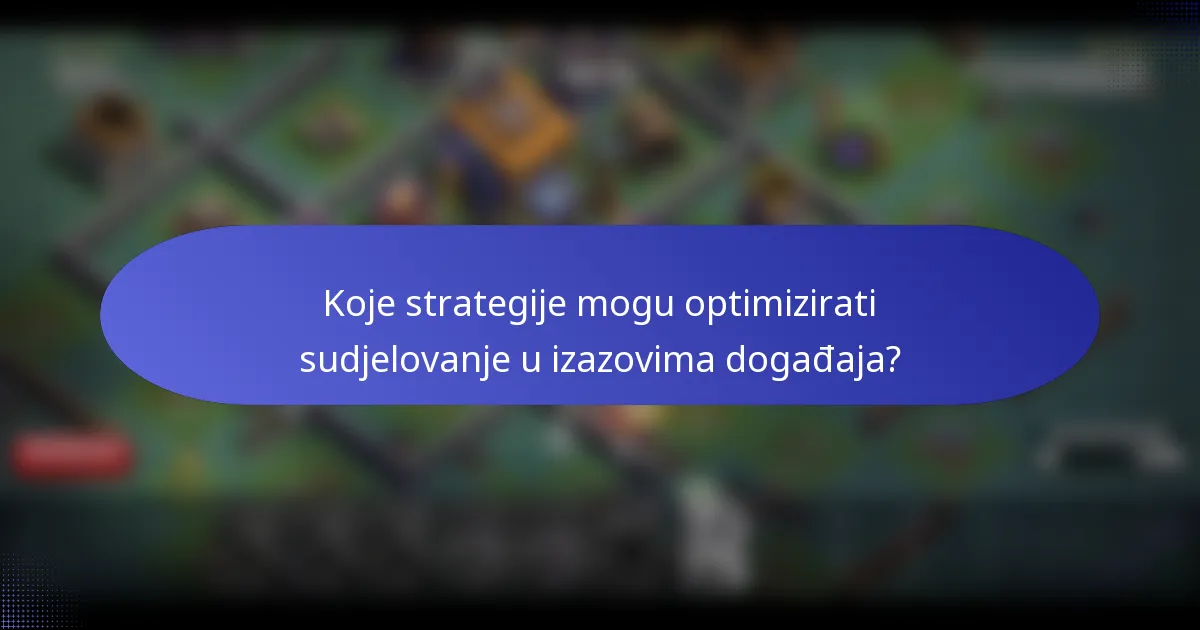 Koje strategije mogu optimizirati sudjelovanje u izazovima događaja?