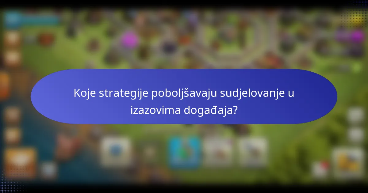 Koje strategije poboljšavaju sudjelovanje u izazovima događaja?