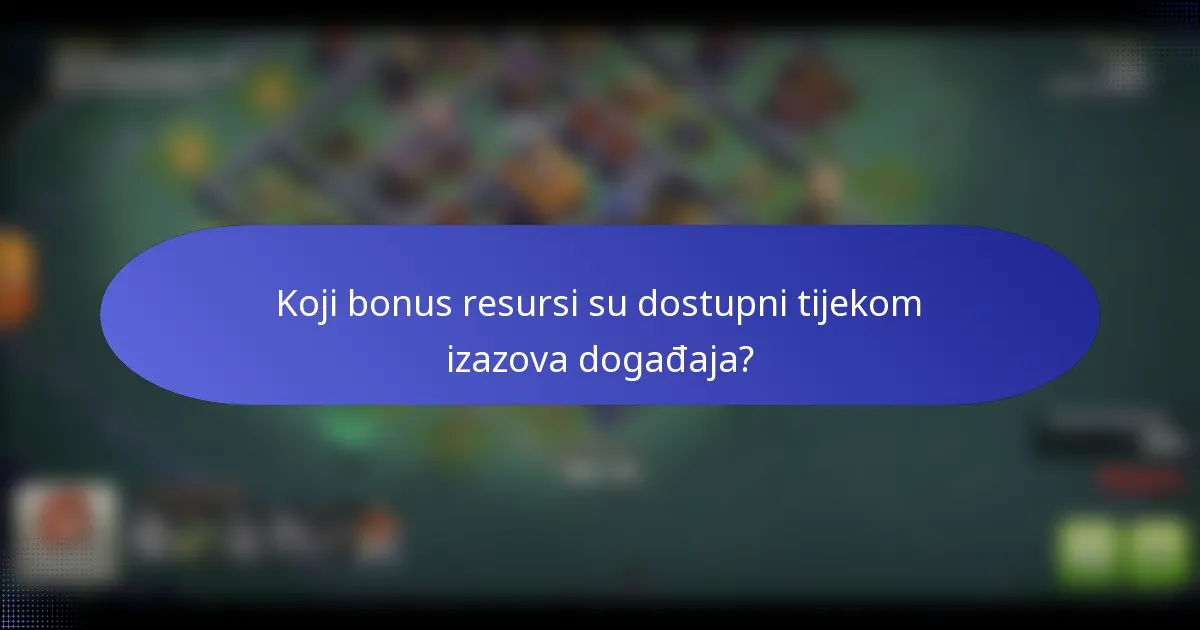Koji bonus resursi su dostupni tijekom izazova događaja?